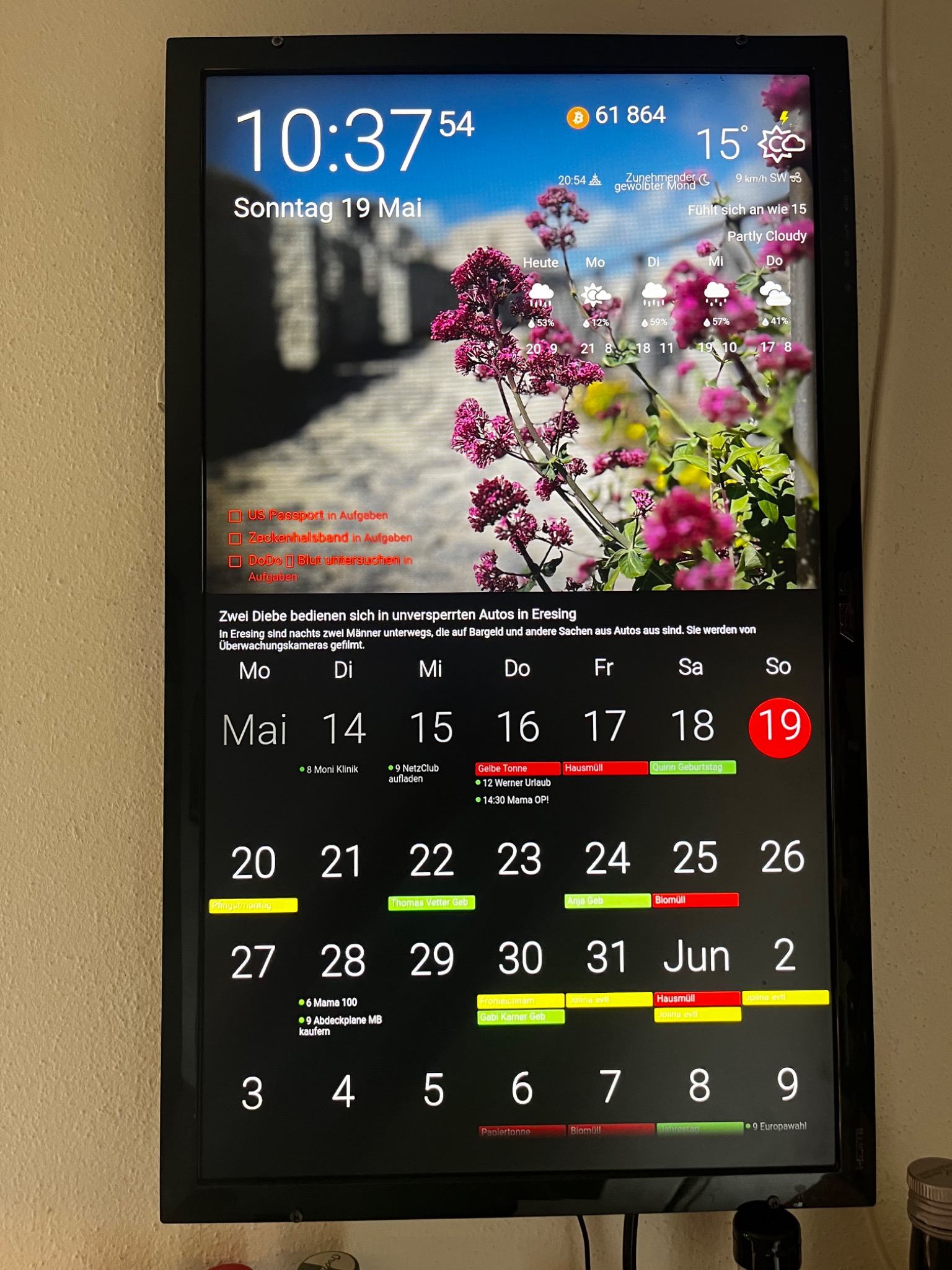 Echte Installation mit Fotohintergrund
